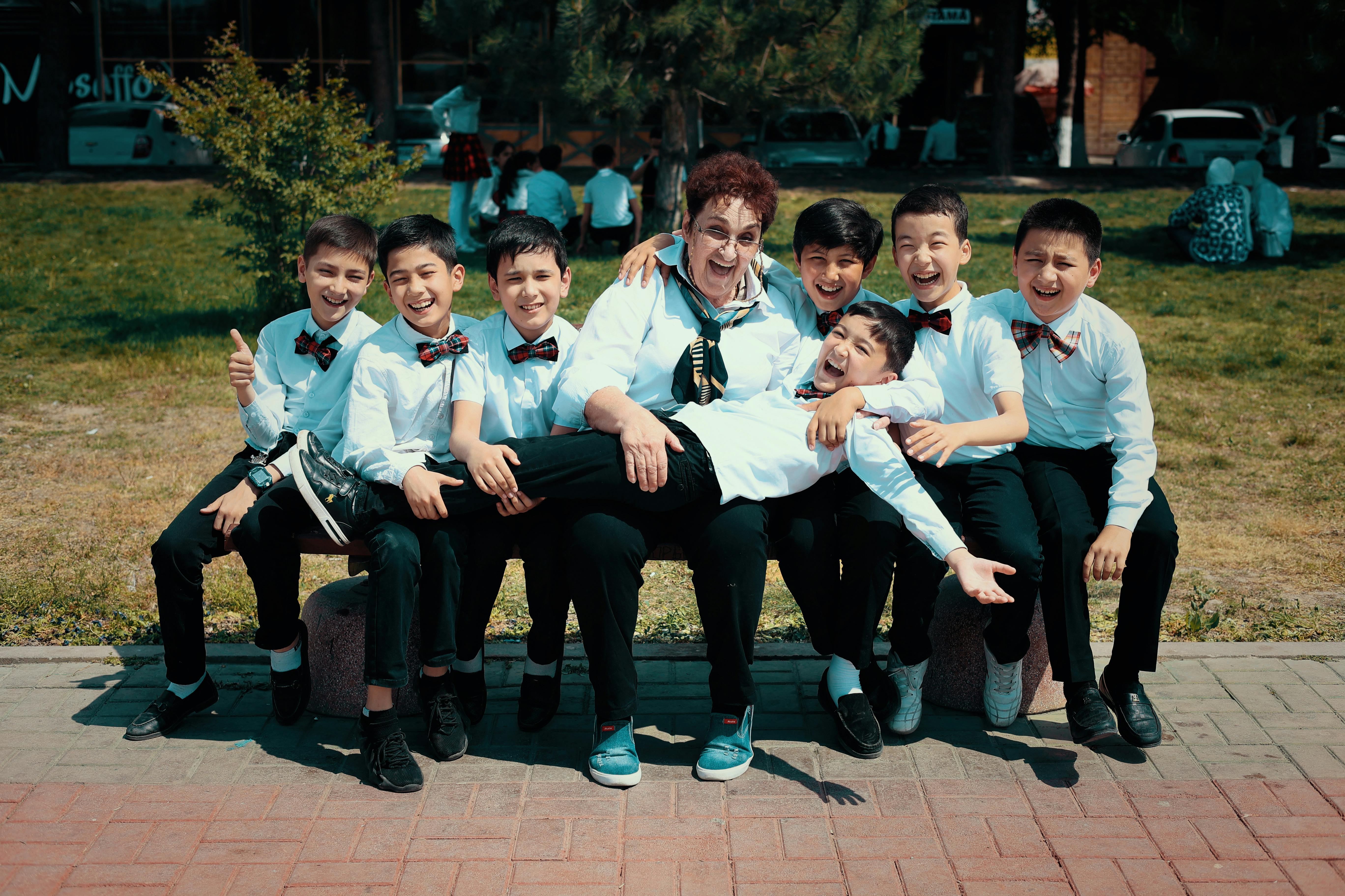 Children in dress shirts