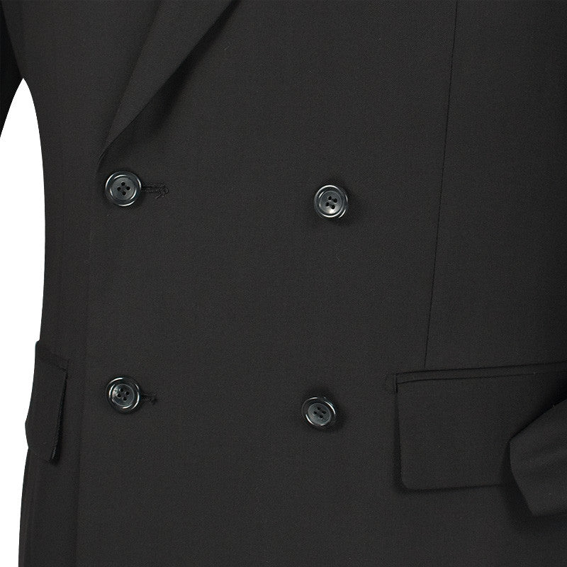 Ramses Collection - Double Breasted Suit 2 Piece Regular Fit in Black