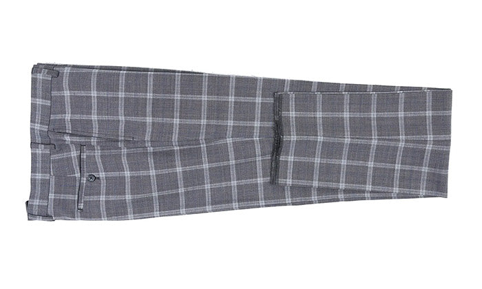 English Laundry 2-Piece Gray Plaid Wool Blend Slim Fit Suit