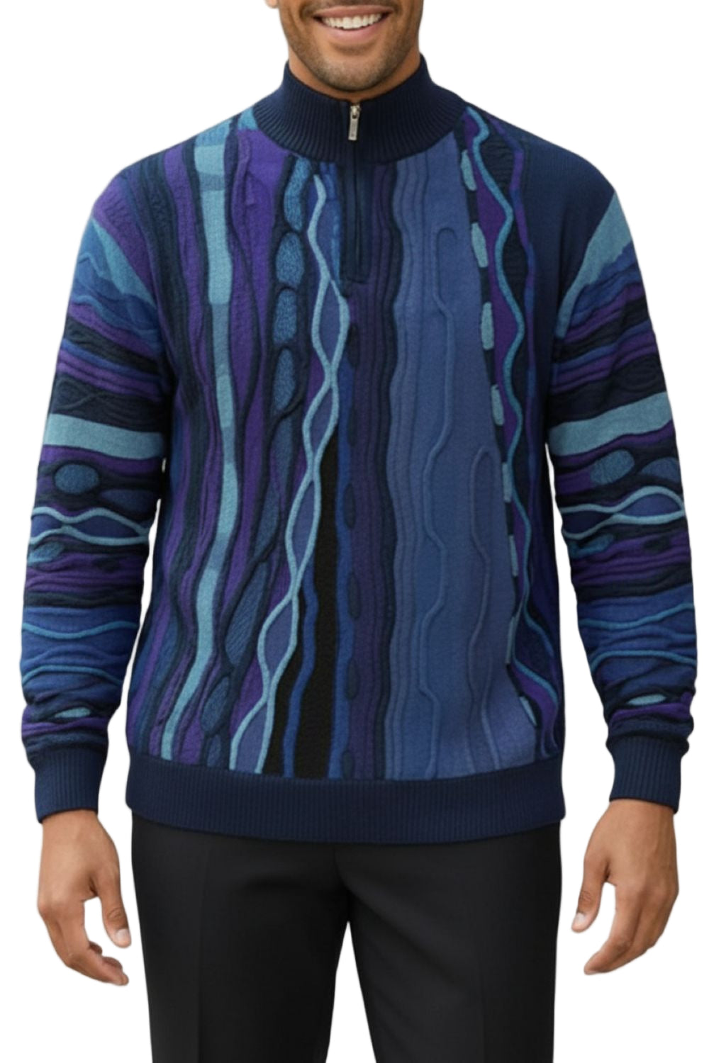 Stacy Adams - Men’s Navy Pull Over Sweater