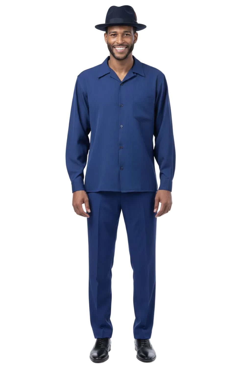 Men's 2 Piece Long Sleeve Walking Suit in Navy