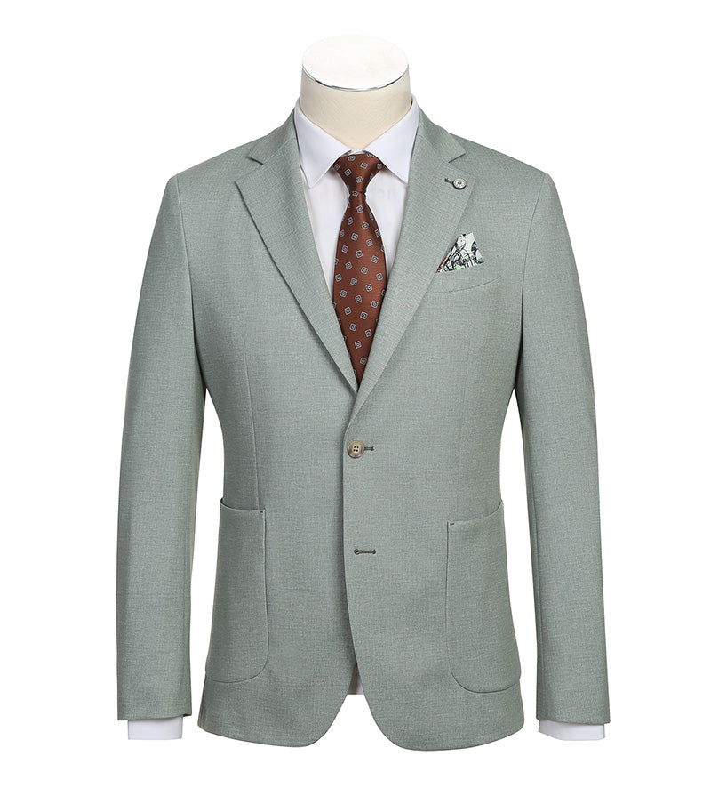 Renoir Half Canvas Slim Fit Blazer, Light Sage Gray. Classic men's style, sharp & sophisticated. Affordable deal, regular ...