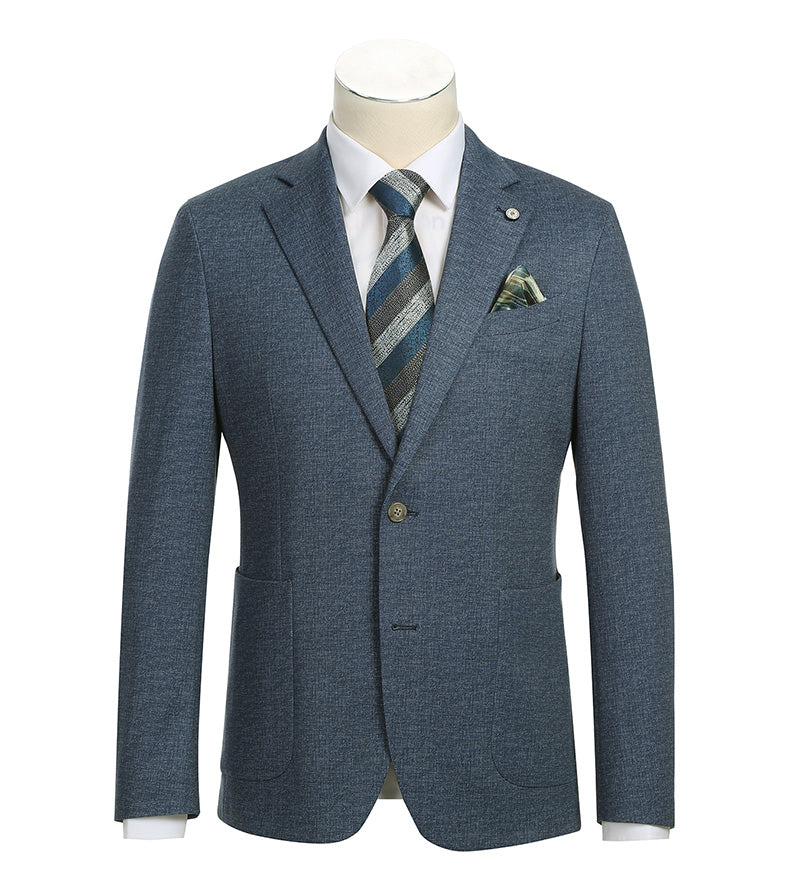 Americana de corte slim de media lona en azul