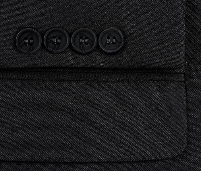Black Vanderbilt Classic 2-Button Regular Fit Suit. Quality, sophisticated style for mature professionals. Affordable deal.