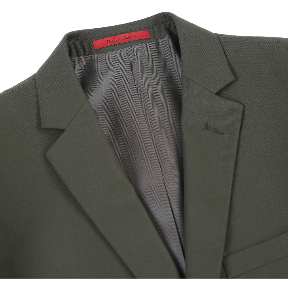 Vanderbilt Collection - Classic 2 Piece Suit 2 Buttons Regular Fit In Olive blazer.