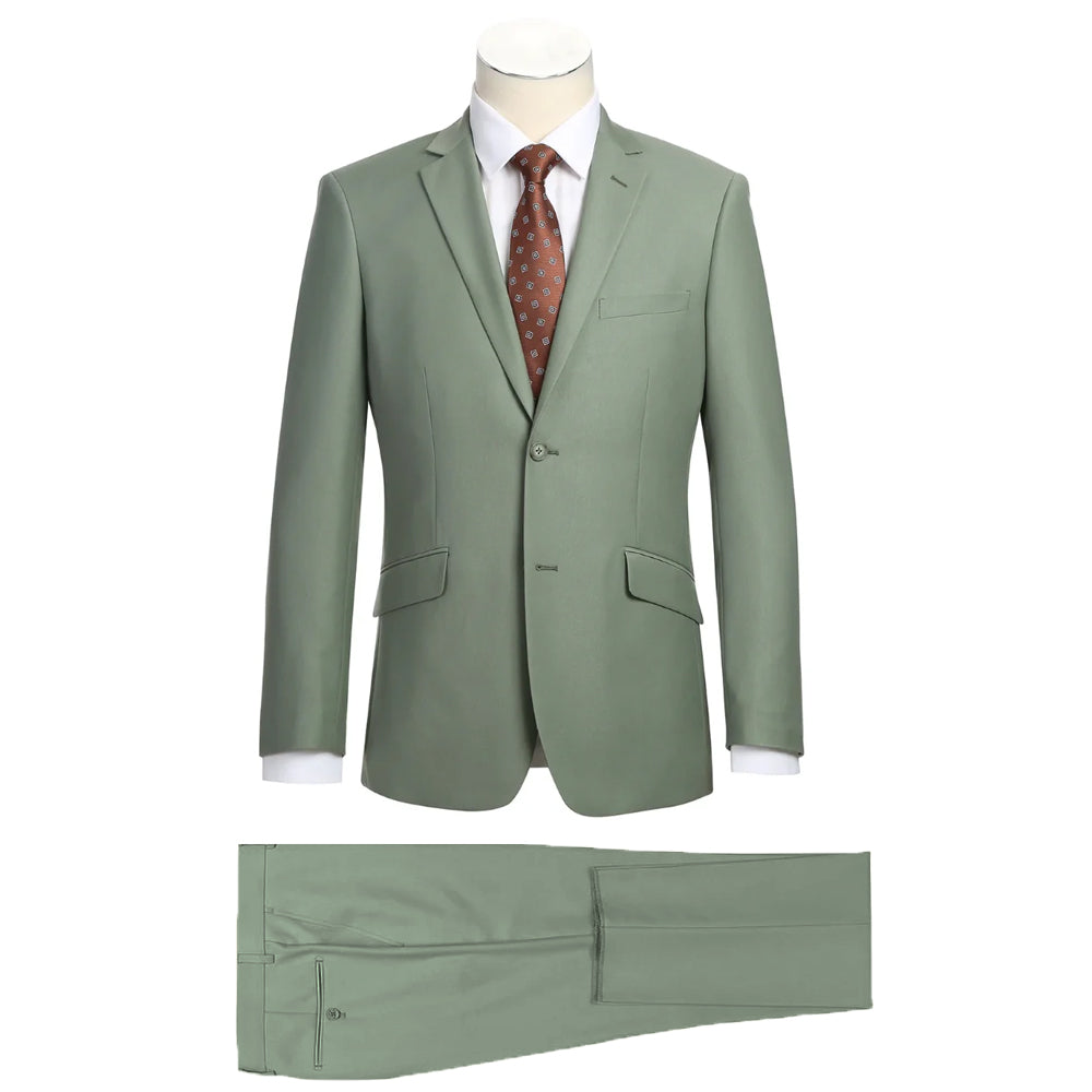 Vanderbilt Collection - Classic 2 Piece Suit 2 Buttons Regular Fit In Sage
