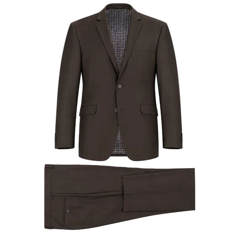 Vanderbilt Collection - Classic 2 Piece Suit 2 Buttons Regular Fit In Brown