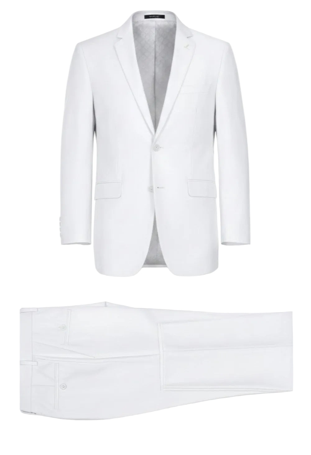 Vanderbilt Collection - Classic 2 Piece Suit 2 Buttons Regular Fit In White