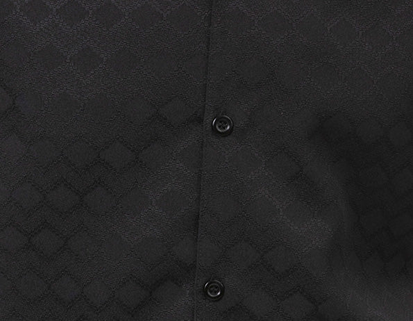 Detailed close-up of the solid weave black tone-on-tone fabric for the Montique Black Tone-on-tone Walking Suit.