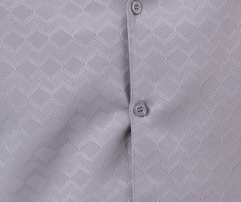 Gray Tone-on-tone Walking Suit 2 Piece Short Sleeve Set