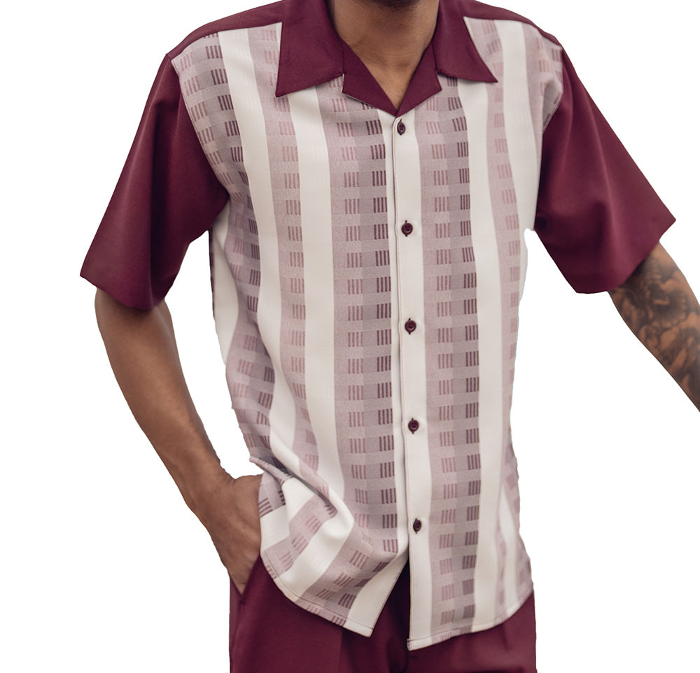Linen Walking Suit Burgundy