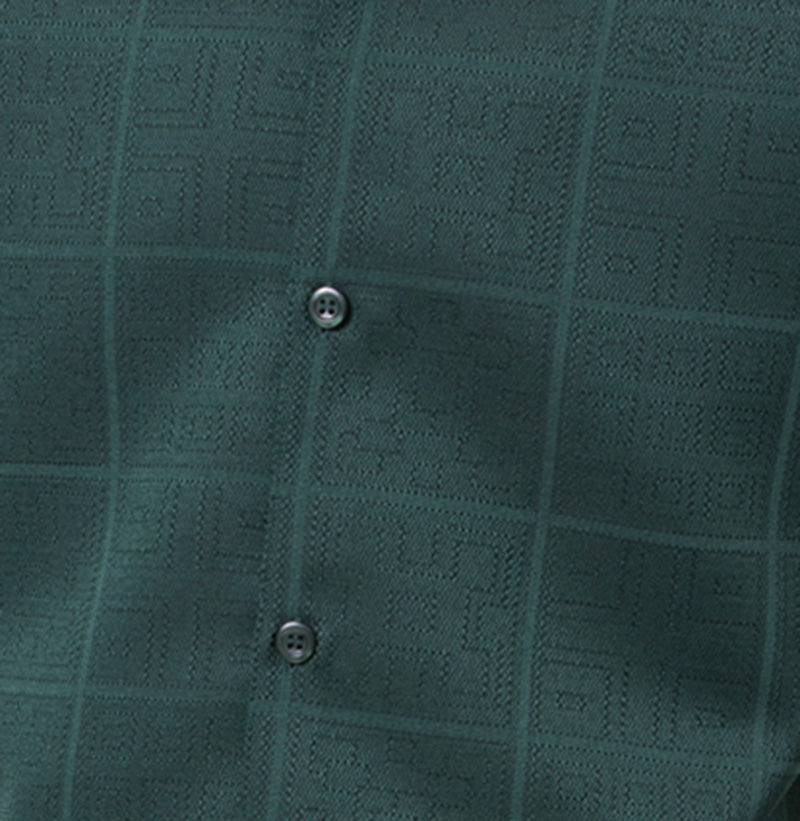 Conjunto de manga corta de 2 piezas con traje para caminar Windowpane tono sobre tono esmeralda