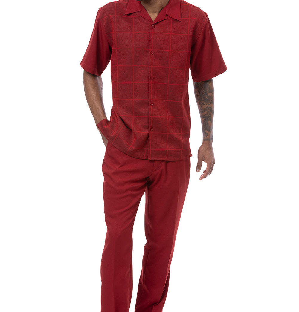 Full-body charcoal gray pinstripe wool suit, two-button notch lapel jacket, white shirt, navy tie, black shoes.