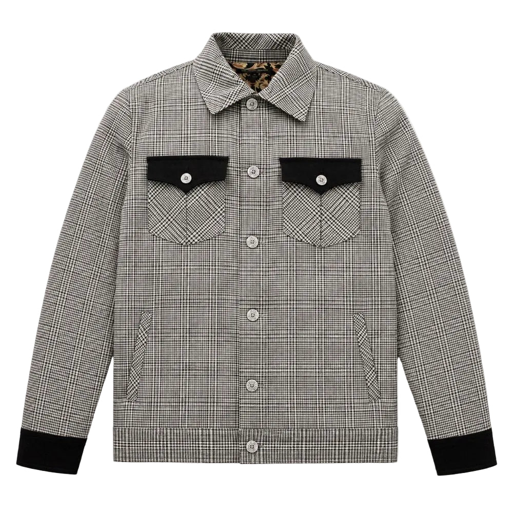 Stacy Adams - Men's Modern Fit Glen Plaid Jacket in Black