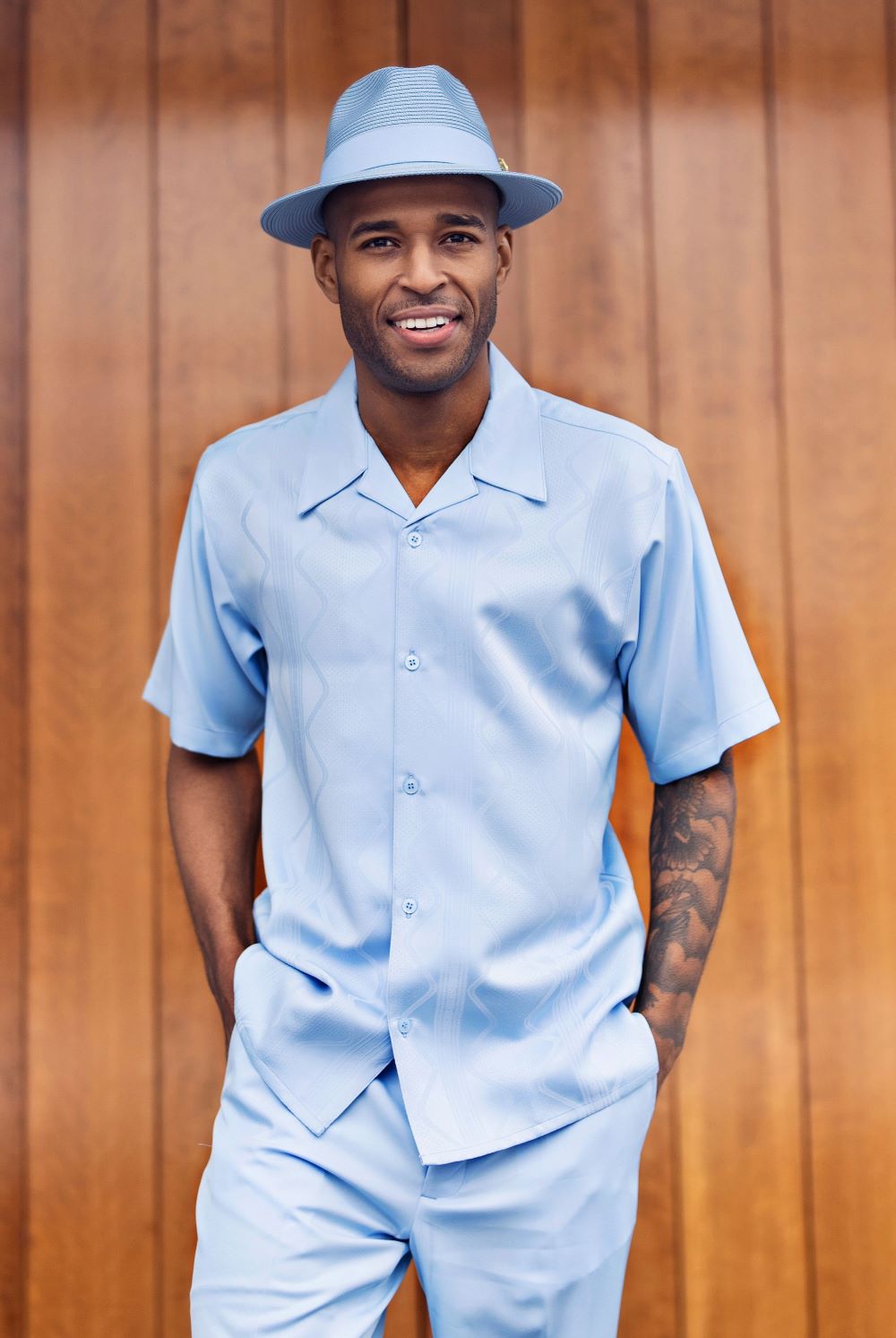 Men's 2 Piece Carolina Wave Pattern Walking Suit