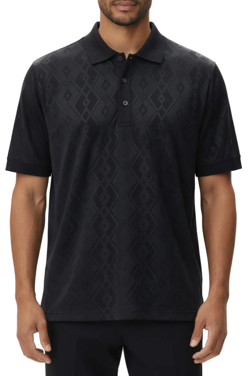 Stacy Adams - Men's Black Stretch Polo Shirt