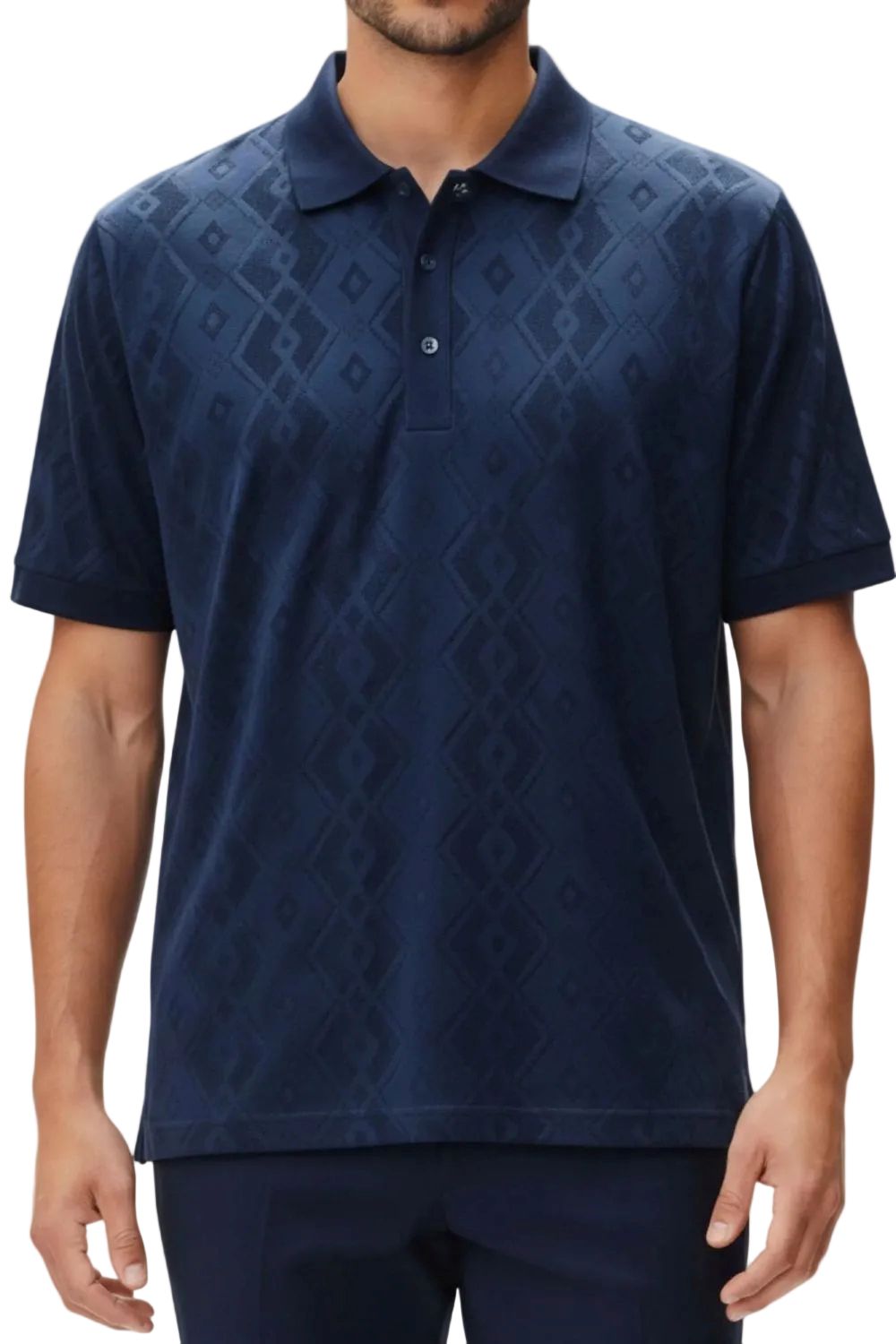 Stacy Adams - Men's Navy Stretch Polo Shirt