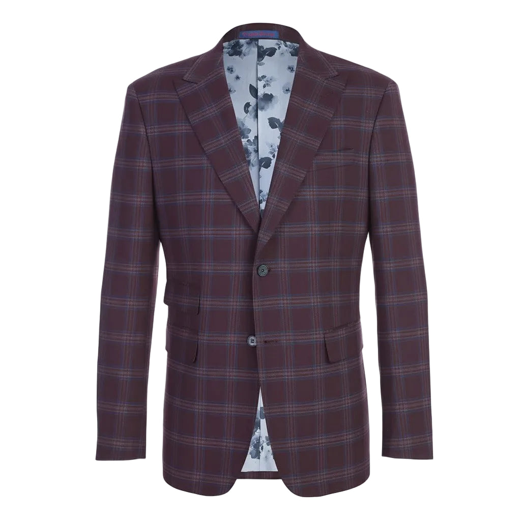 English Laundry Collection - Purple Slim Fit 2-Piece Plaid Single Breasted Suit