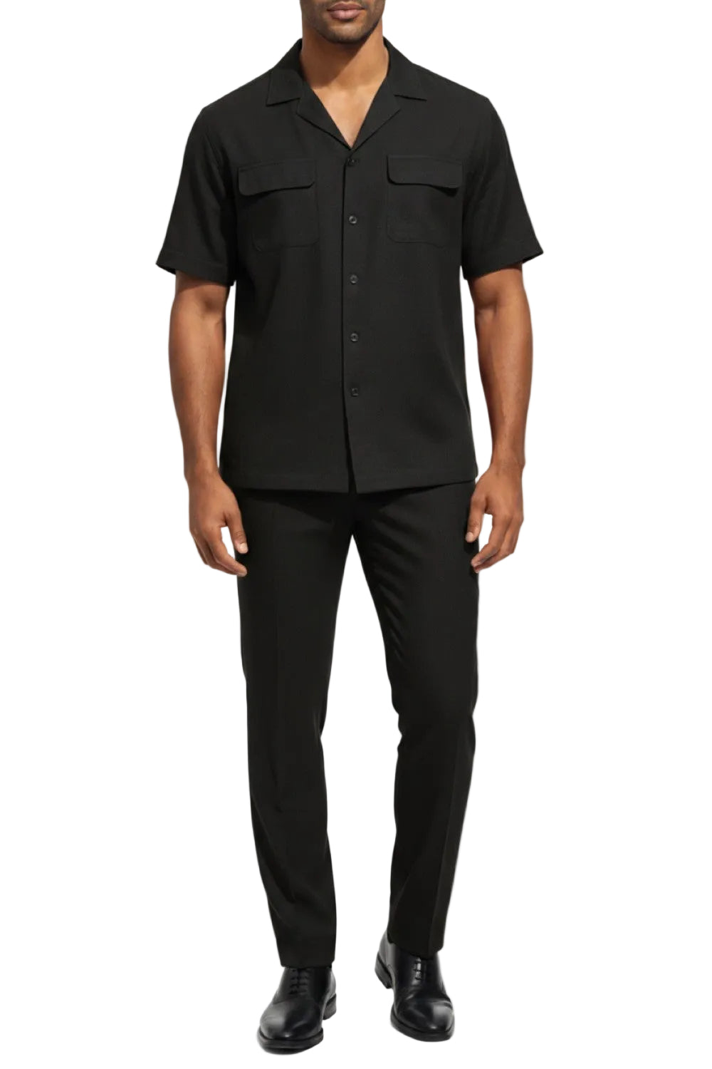 Stacy Adams - Black Linen 2 Piece Walking Suit Set
