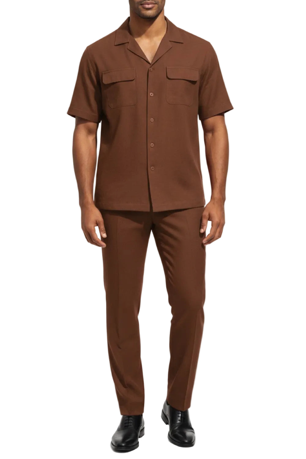Stacy Adams - Brown Linen 2 Piece Walking Suit Set