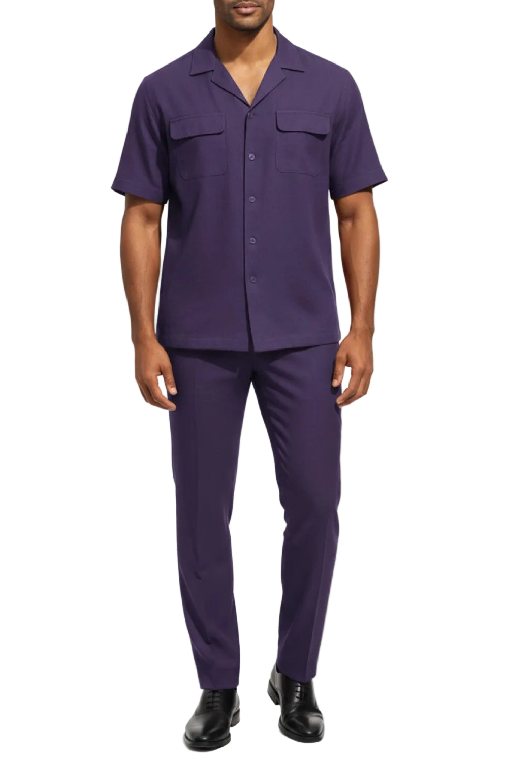 Stacy Adams - Purple Linen 2 Piece Walking Suit Set