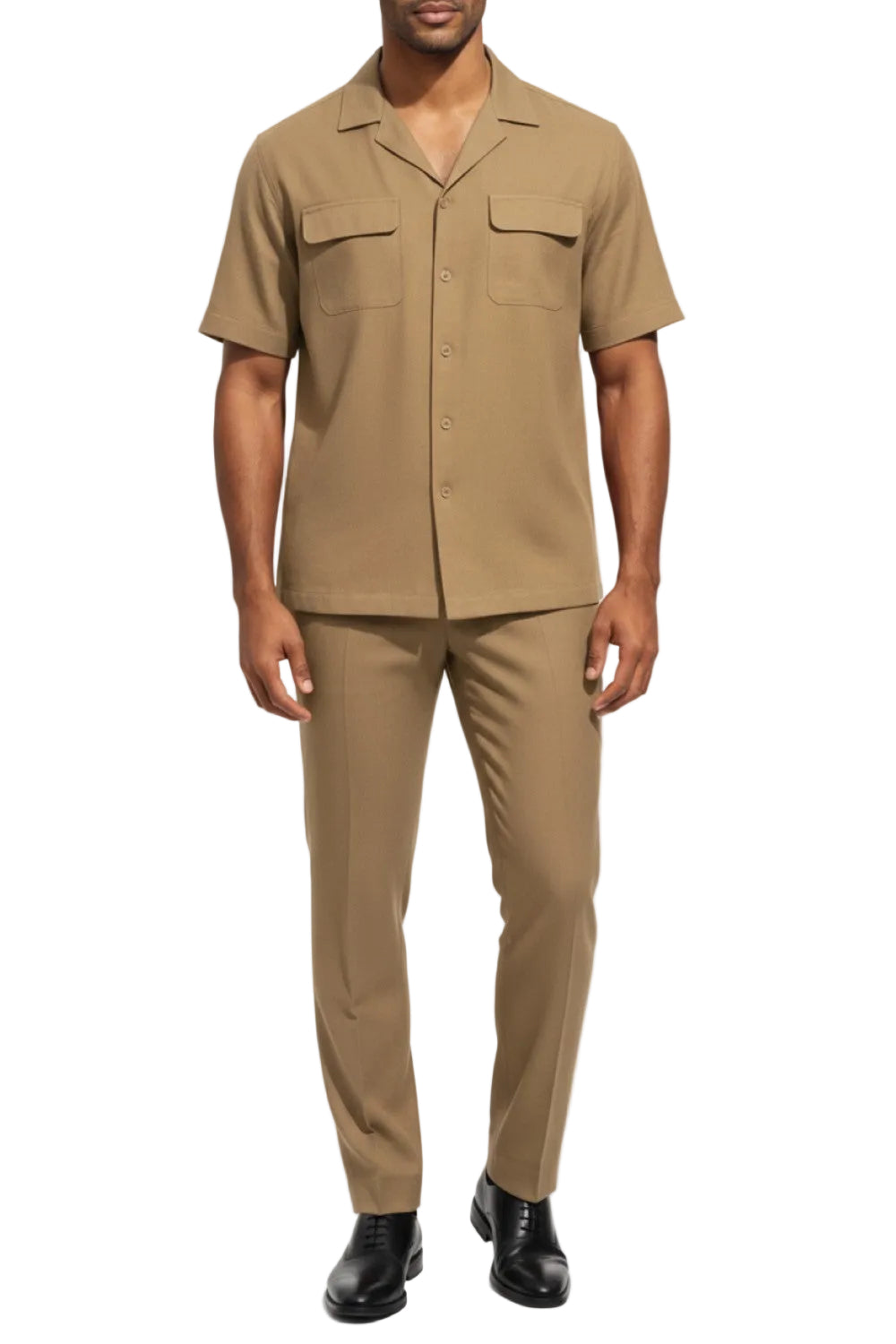 Stacy Adams - Khaki Linen 2 Piece Walking Suit Set