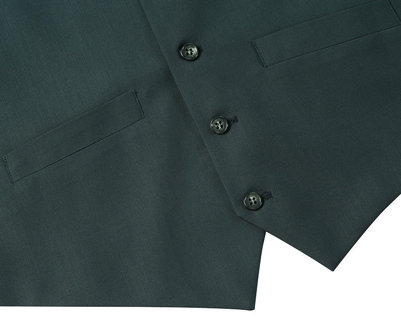 Vanderbilt Collection - Classic Dress Vest 5 Buttons Regular Fit In Green