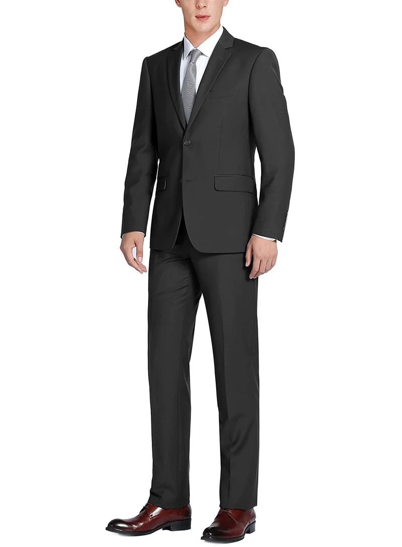 (34R, 36, 38L) 2 Piece Suit 2 Buttons Regular Fit In Black