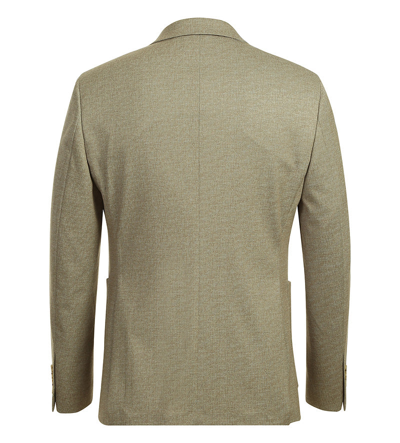 Blazer slim fit de media lona en color caqui