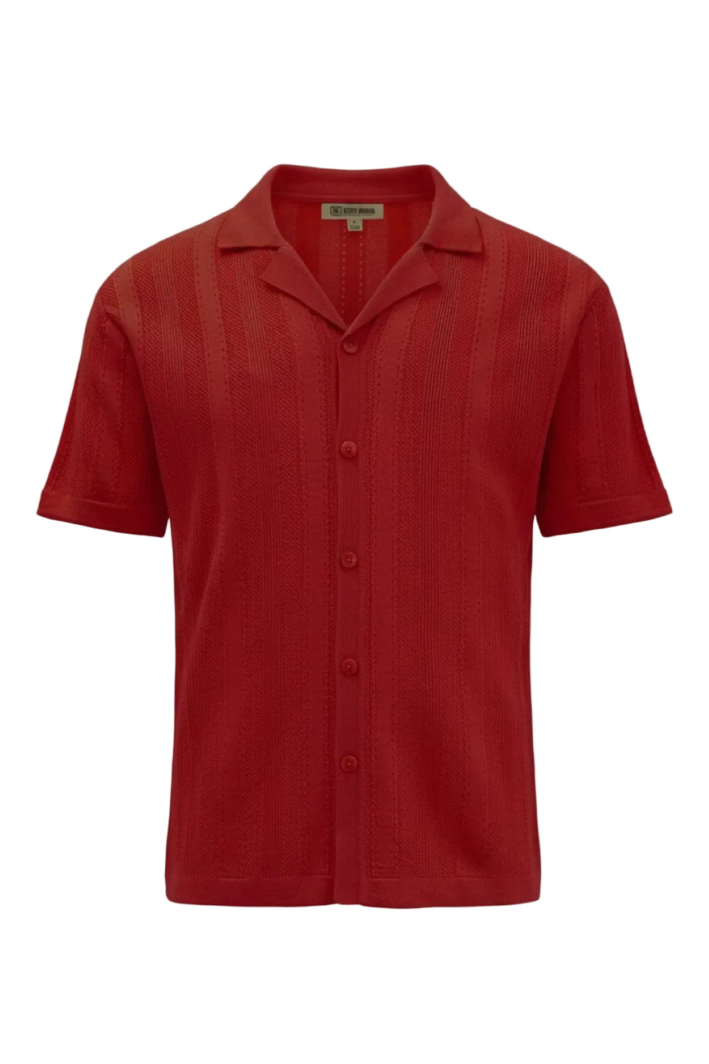 Red short-sleeve shirt on a white background