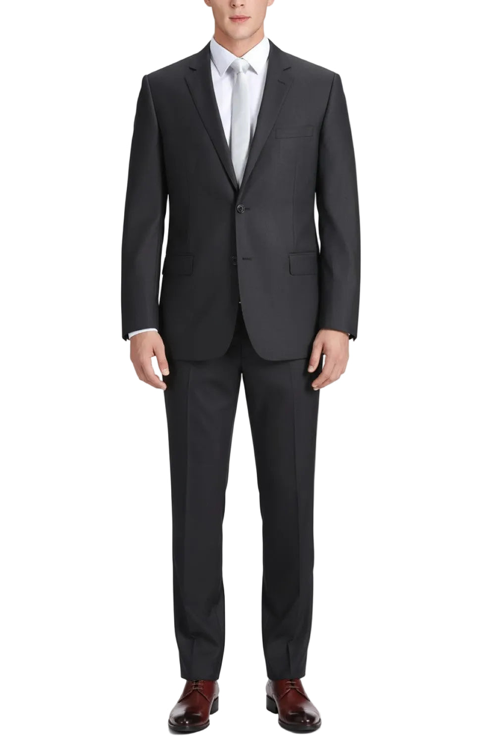 100% Virgin Wool Regular Fit 2 Piece Suit 2 Button in Charcoal