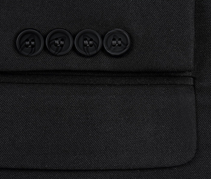 Vanderbilt Collection - Classic 2 Piece Suit 2 Buttons Regular Fit In Black