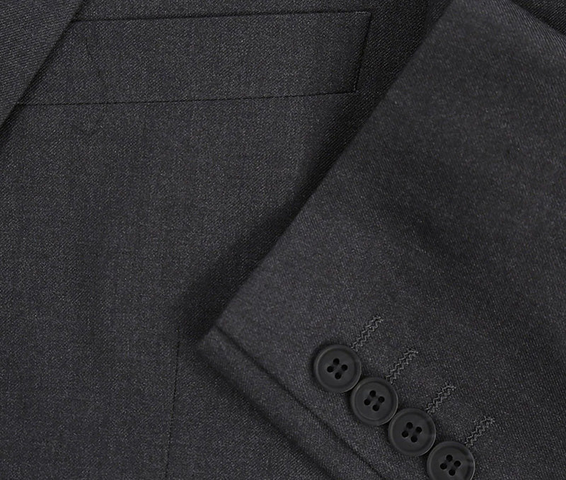 Solid charcoal gray Vanderbilt Collection Classic 2 Piece 2 Button Regular Fit Suit.