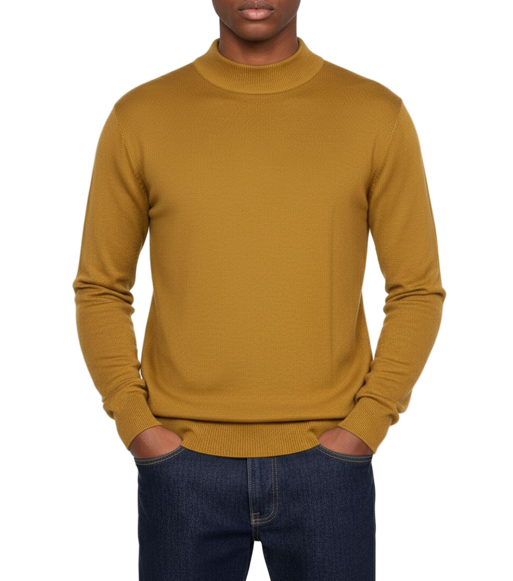 Stacy Adams - Men’s Mock Knit Gold Sweater