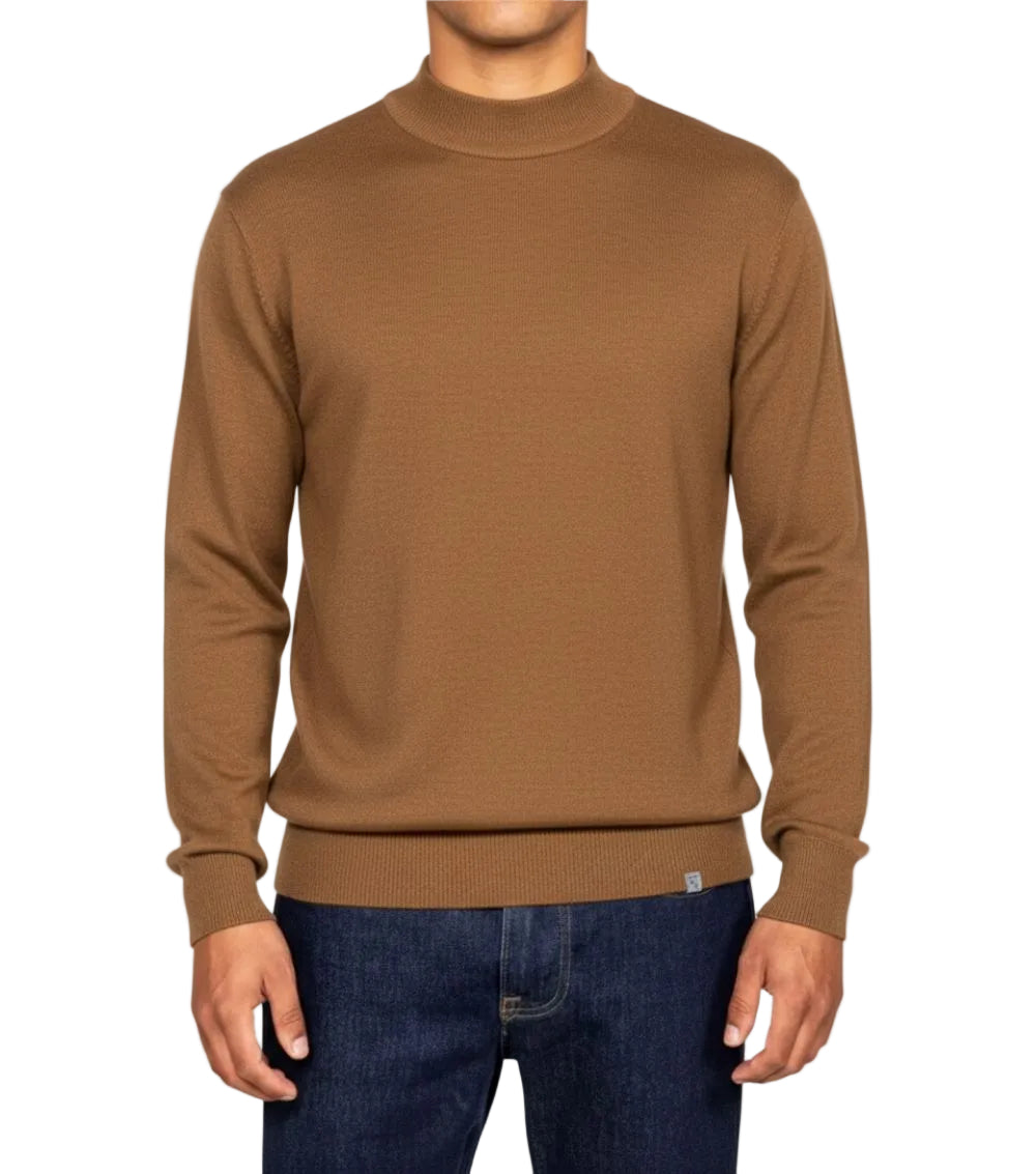 Stacy Adams - Men’s Mock Knit Mocha Sweater