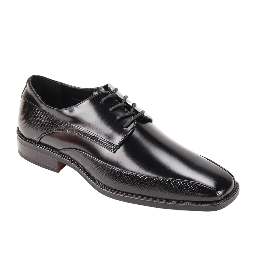 Black Embossed Bike Toe Dress Shoes