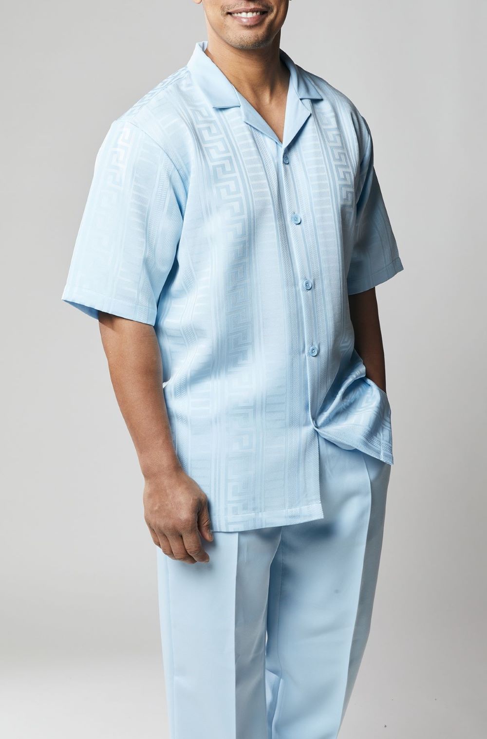 Stacy Adams - Men's Powder Blue 2 Piece Long Pants Set