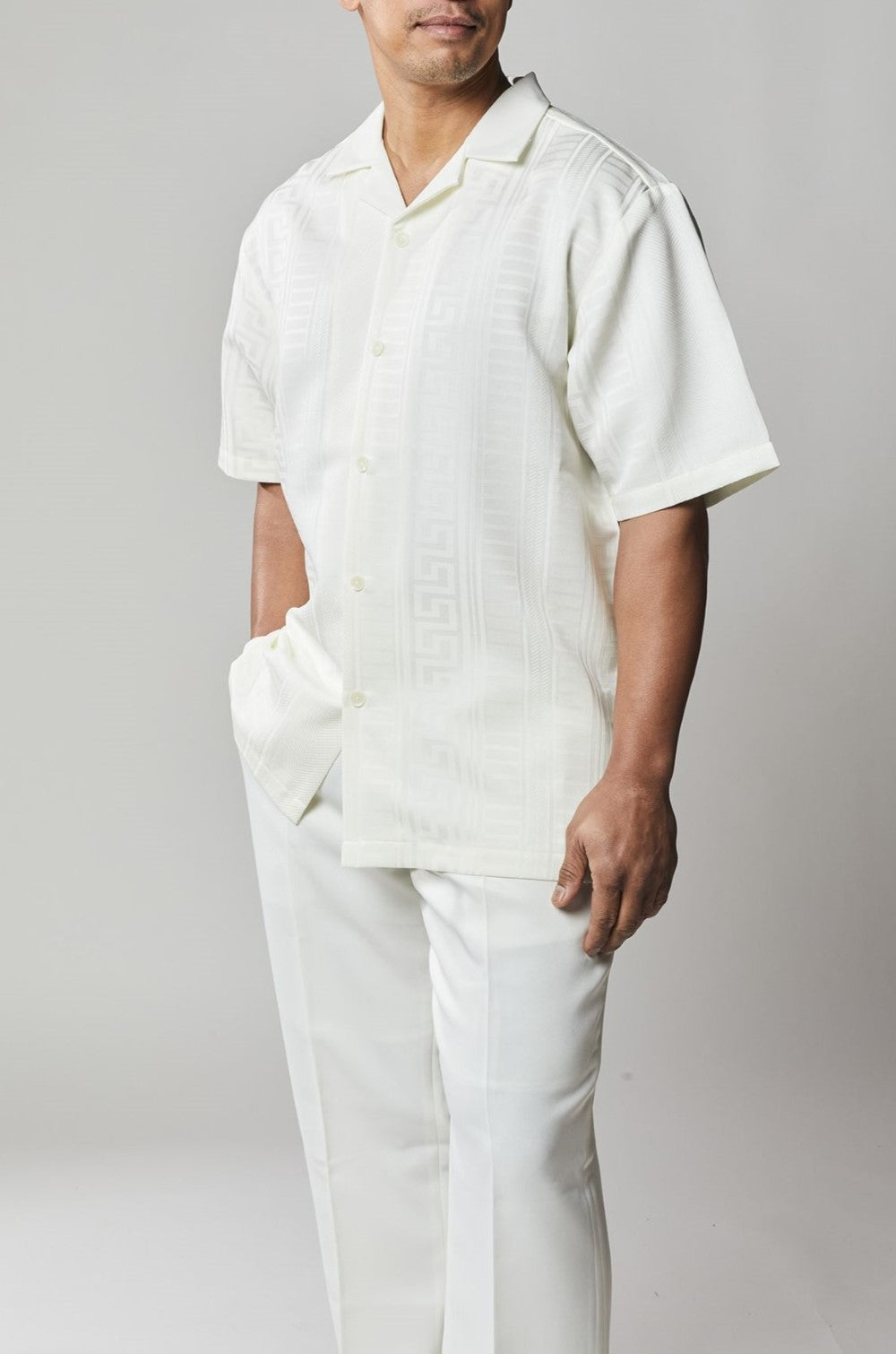 Stacy Adams - Men's Off White 2 Piece Long Pants Set