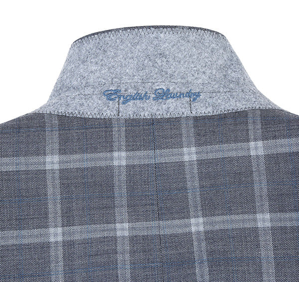 English Laundry 2-Piece Gray Plaid Wool Blend Slim Fit Suit