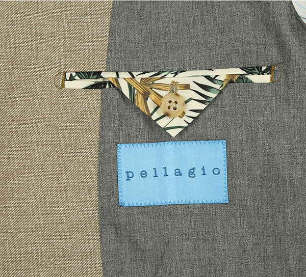 Blazer slim fit de media lona en color caqui