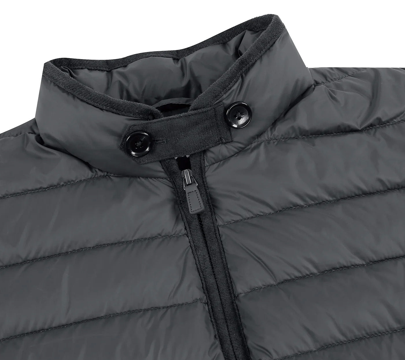 Renoir solid Black Regular Classic Fit Goose Down Vest.
