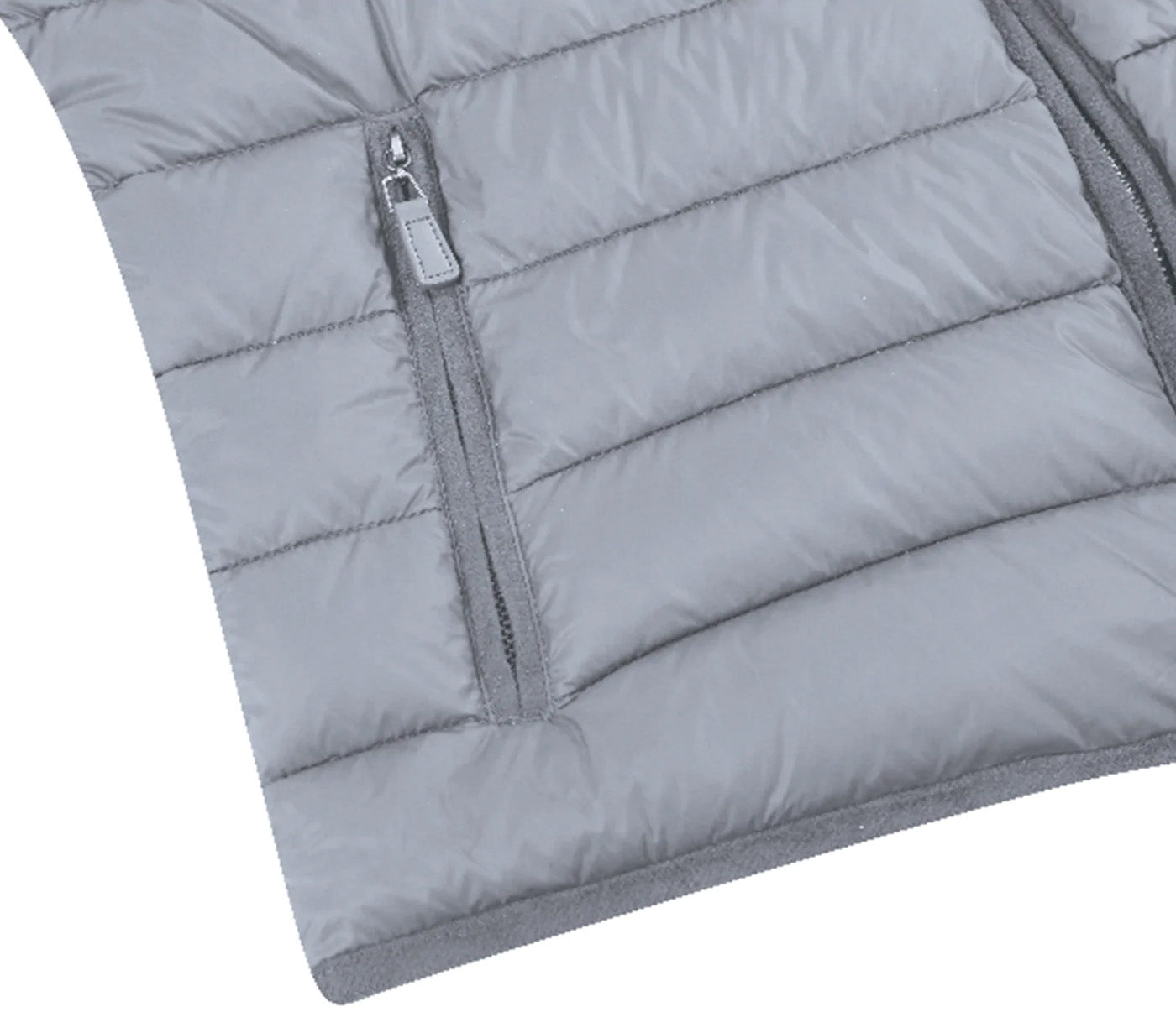 Image of a solid gray Renoir Regular Classic Fit Goose Down Vest.