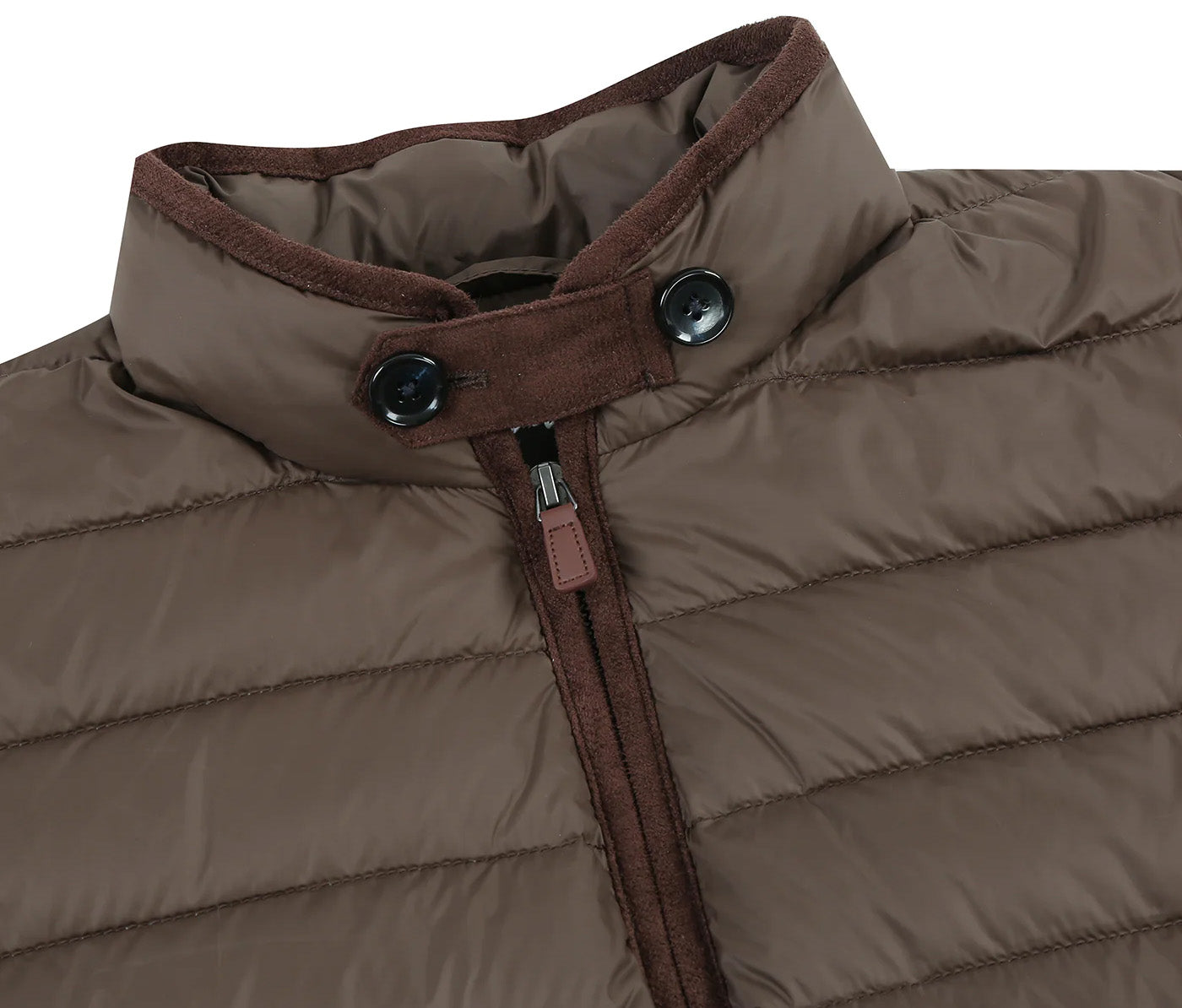 Renoir solid brown Regular Classic Fit Goose Down Vest.