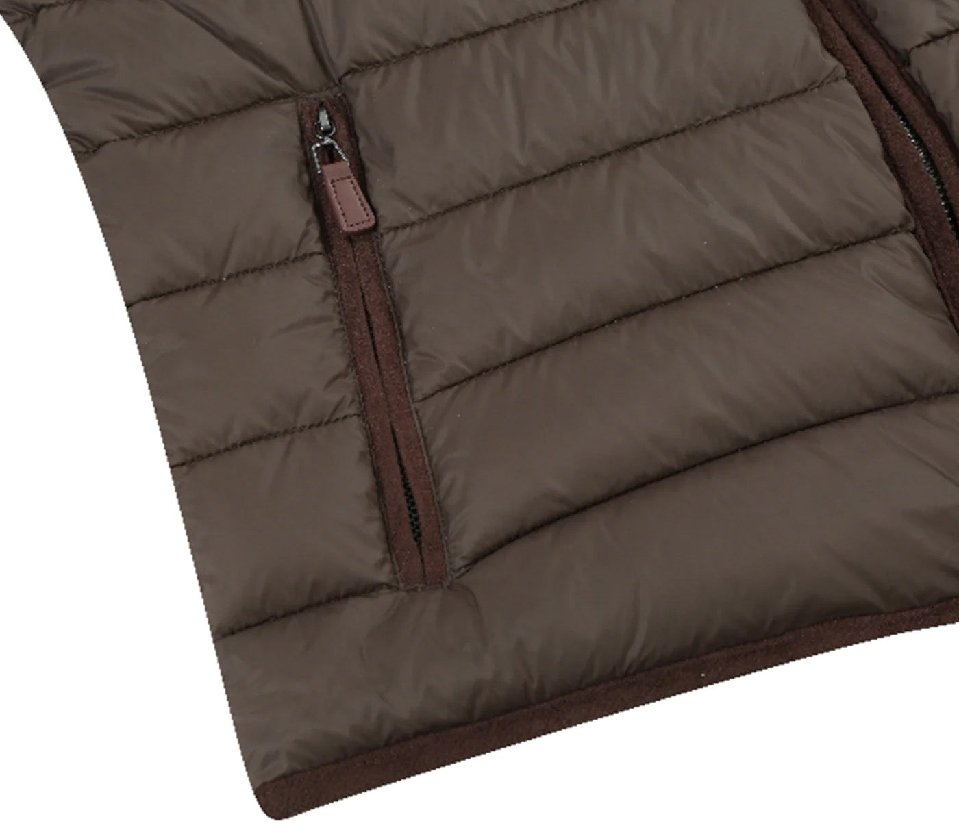 Solid brown Renoir Regular Classic Fit Goose Down Vest.