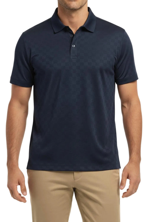 Navy men's stretch polo shirt