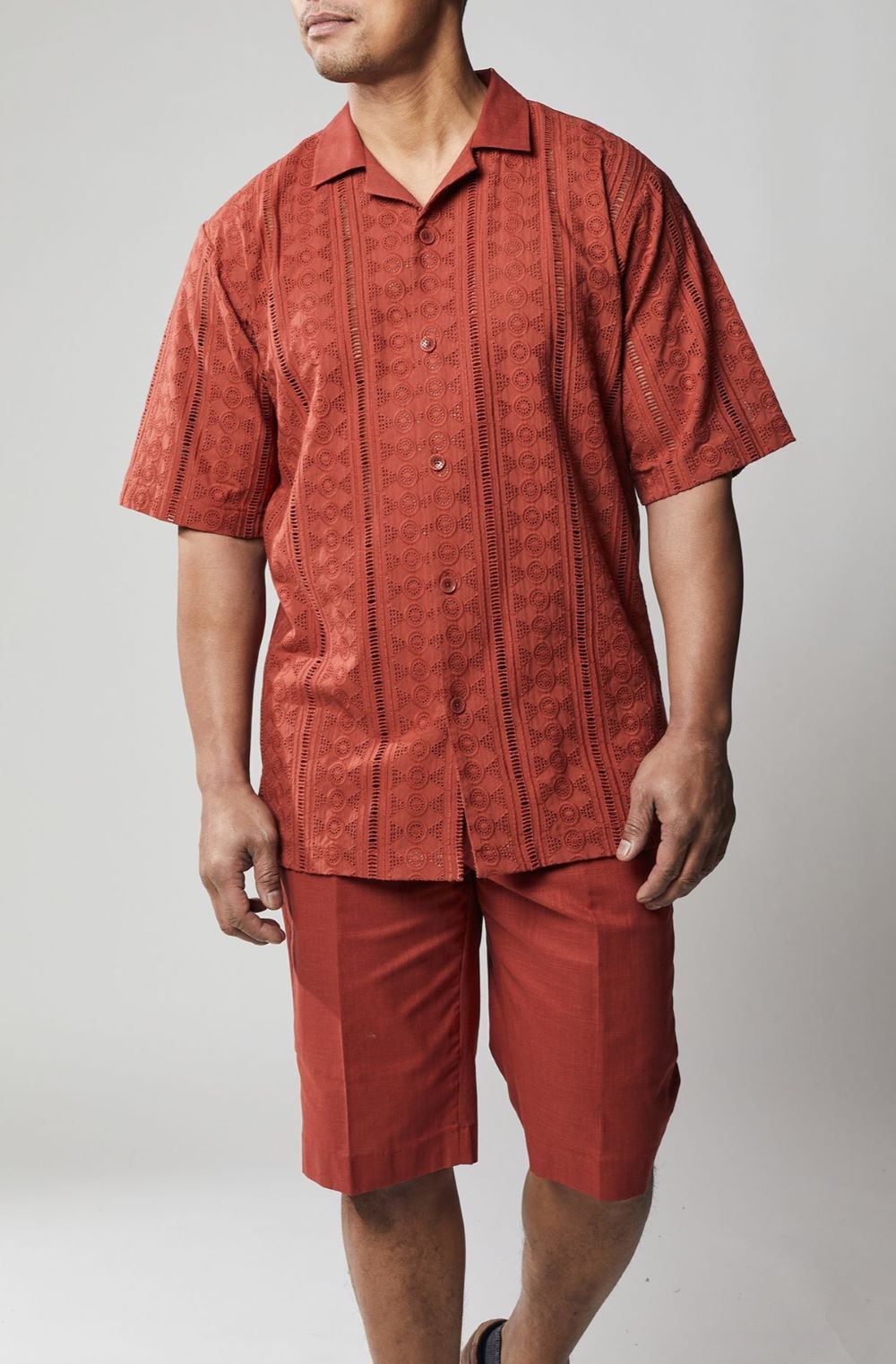 Stacy Adams - Men's Brick Linen Short Pants Set