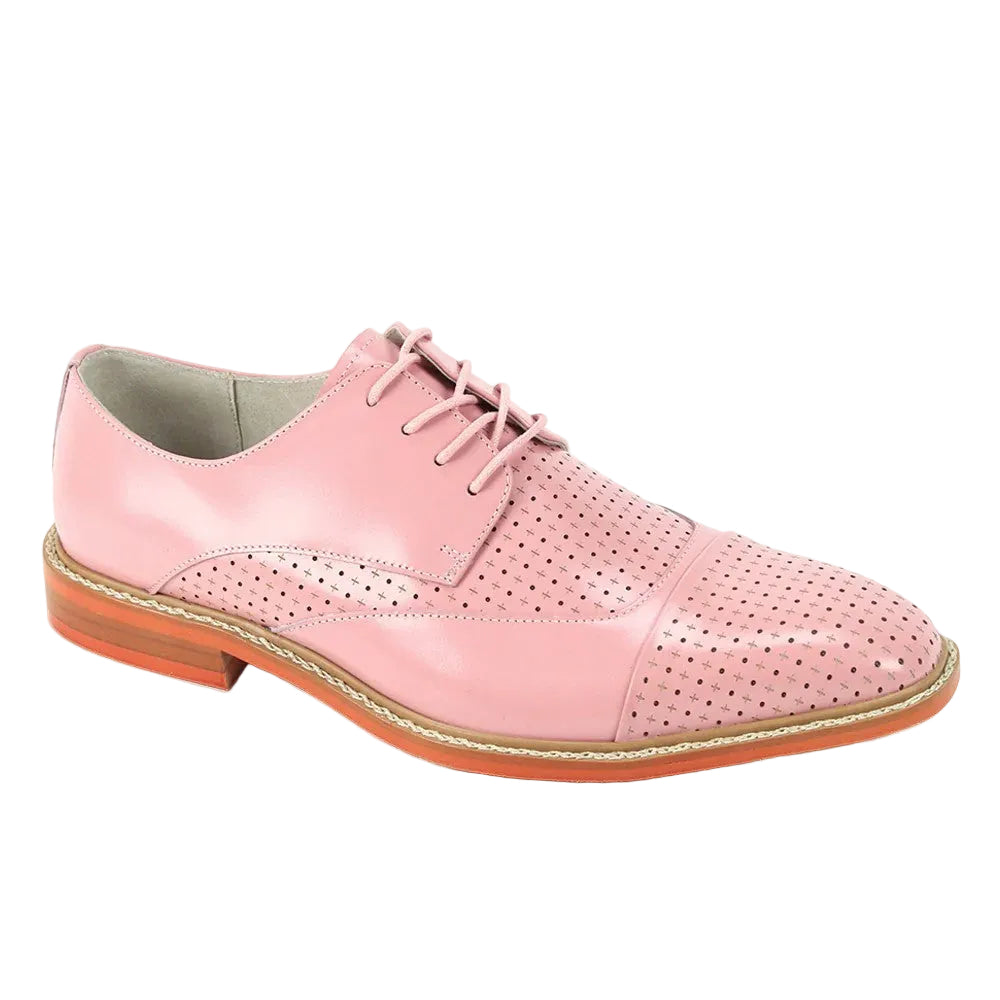 Alford Collection - Pink Perforated Cap-Toe Dress Shoe