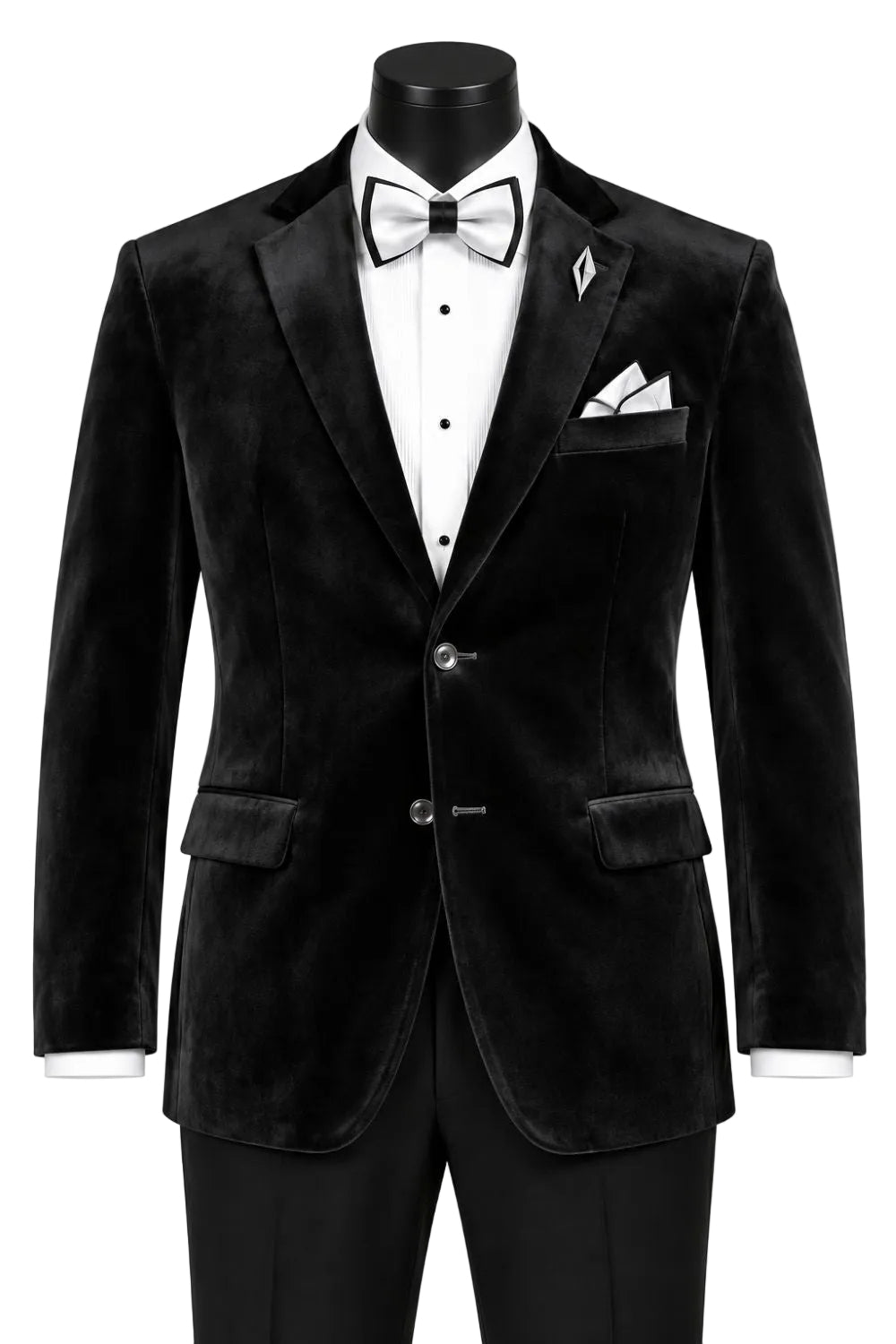 Velvet Regular Fit Fashion Jacket in Black