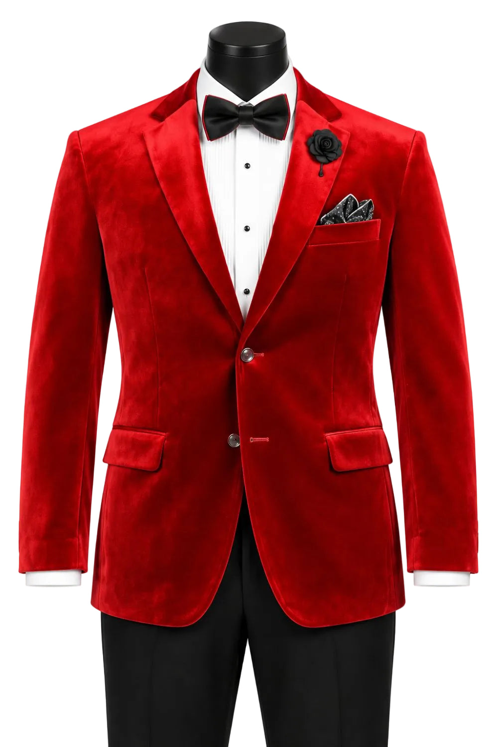 Velvet Regular Fit Fashion Jacket in Red