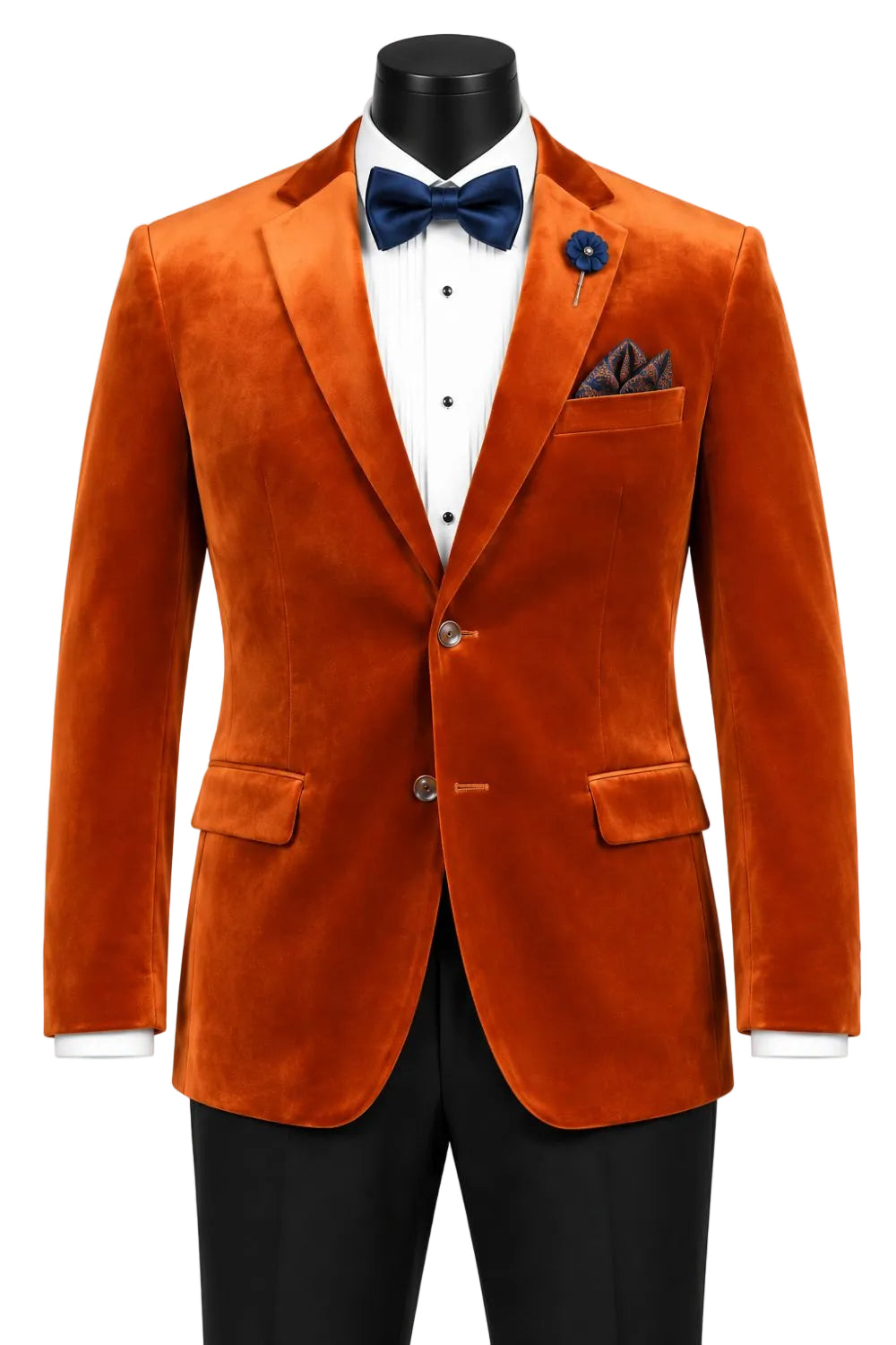 Velvet Regular Fit Fashion Jacket in Rust
